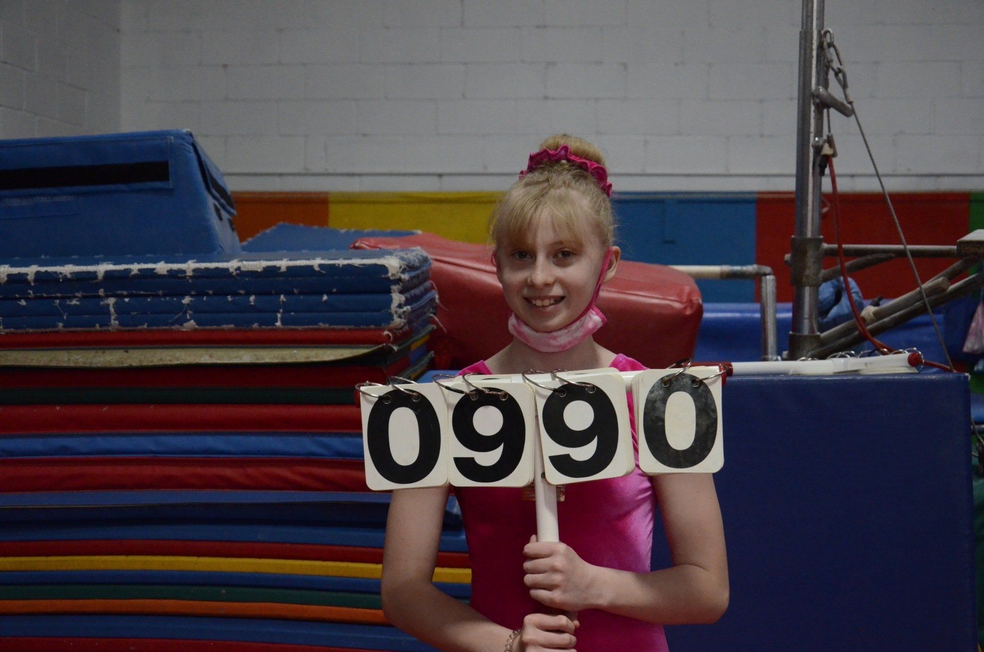 Gymnast on bars