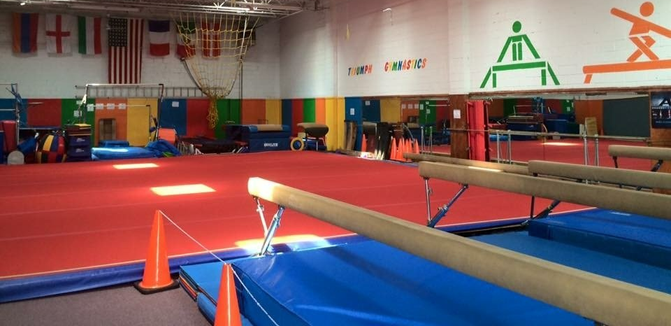 Gymnasts training at Triumph Gymnastics