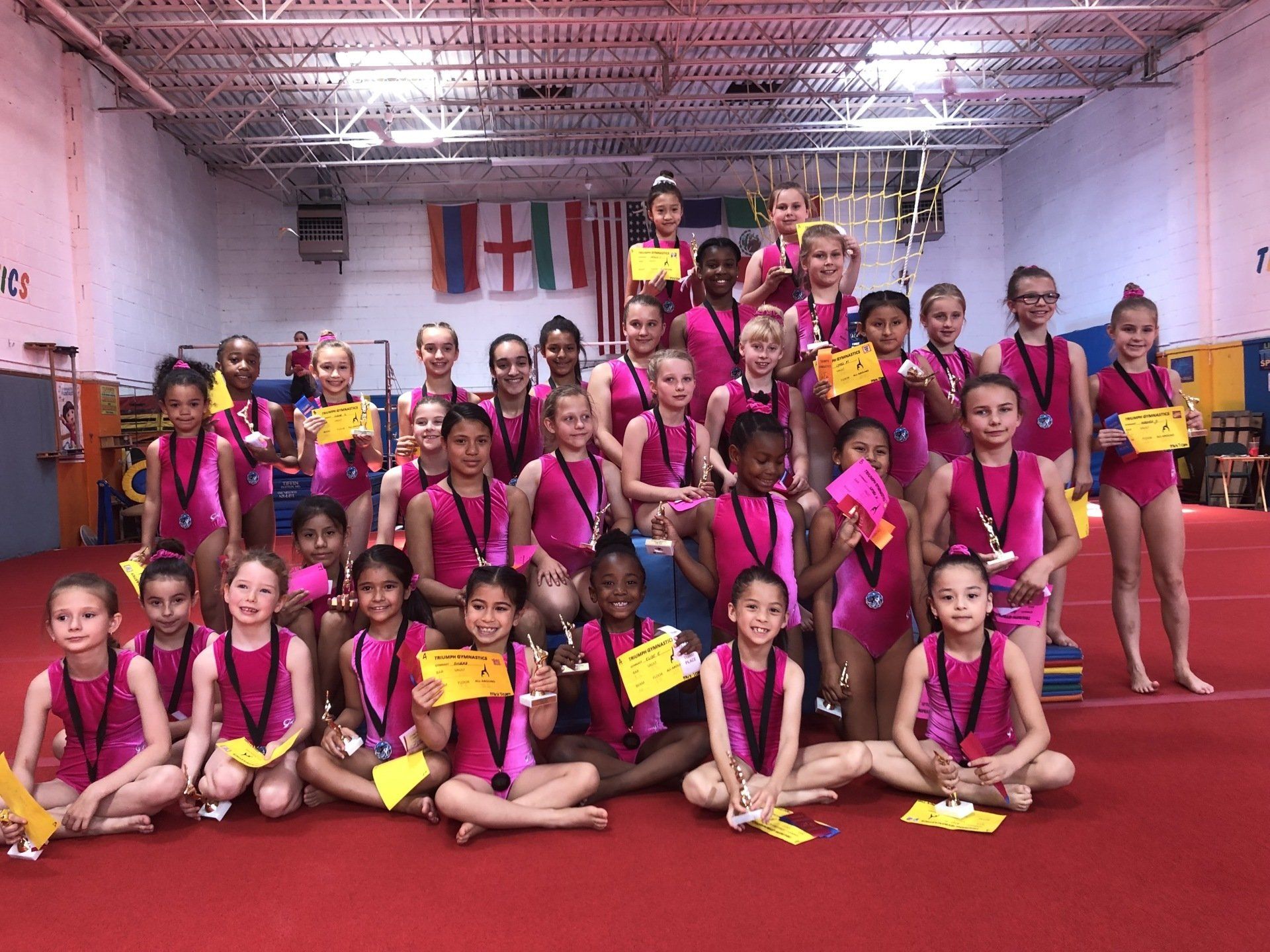 Gymnast at apex of jump