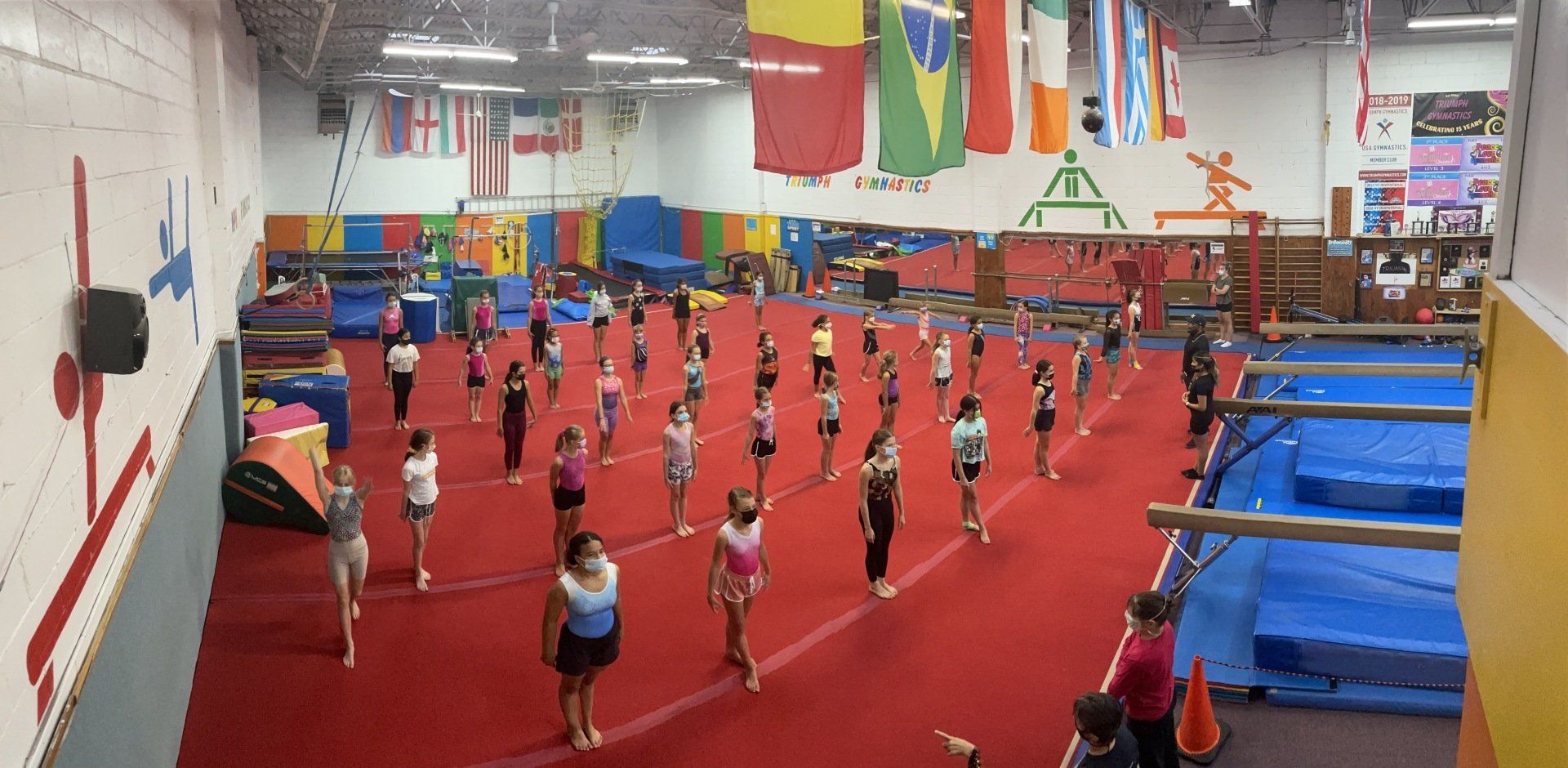 Gymnast on uneven bars